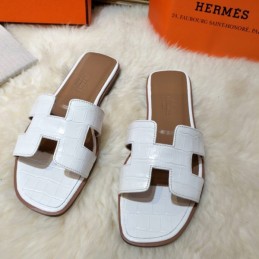 Replica Hermes White Oran Flat Sandal