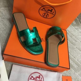 Replica Hermes Emerald Green Oran Sandal