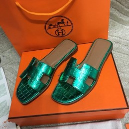 Replica Hermes Emerald Green Oran Sandal
