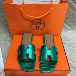 Replica Hermes Emerald Green Oran Sandal