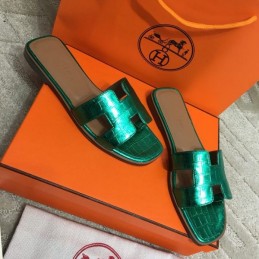 Replica Hermes Emerald Green Oran Sandal