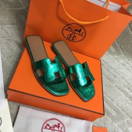 Replica Hermes Emerald Green Oran Sandal