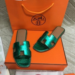 Replica Hermes Emerald Green Oran Sandal