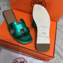 Replica Hermes Emerald Green Oran Sandal
