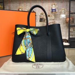 Replica Hermes Black Garden Party 36 Yellow Blue Twilly Bag