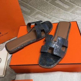 Replica Hermes Navy Oran Sandal