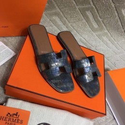 Replica Hermes Navy Oran Sandal