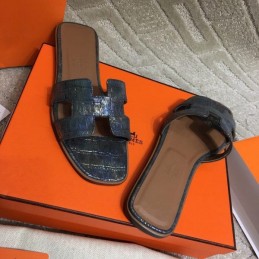 Replica Hermes Navy Oran Sandal
