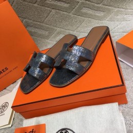 Replica Hermes Navy Oran Sandal