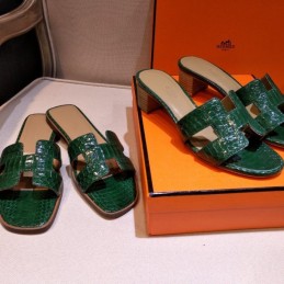 Replica Hermes Green Oasis Heel Sandal
