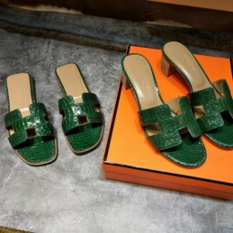 Replica Hermes Green Oasis Heel Sandal
