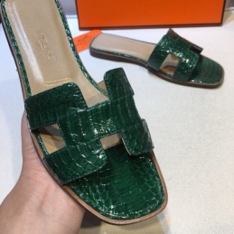Replica Hermes Green Oasis Heel Sandal