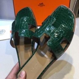 Replica Hermes Green Oasis Heel Sandal