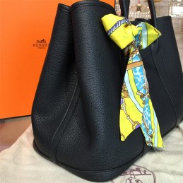 Replica Hermes Black Garden Party 36 Yellow Blue Twilly Bag