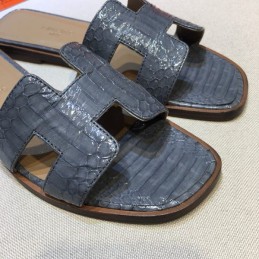 Replica Hermes Charcoal Oran Sandal