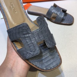 Replica Hermes Charcoal Oran Sandal