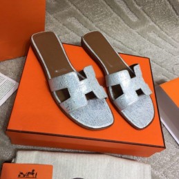 Replica Hermes Light Gray Oran Sandal