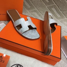 Replica Hermes Light Gray Oran Sandal