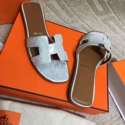 Replica Hermes Light Gray Oran Sandal
