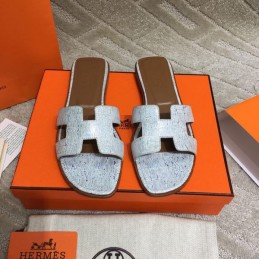 Replica Hermes Light Gray Oran Sandal