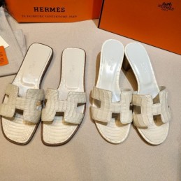 Replica Hermes White Oasis Heel Sandal