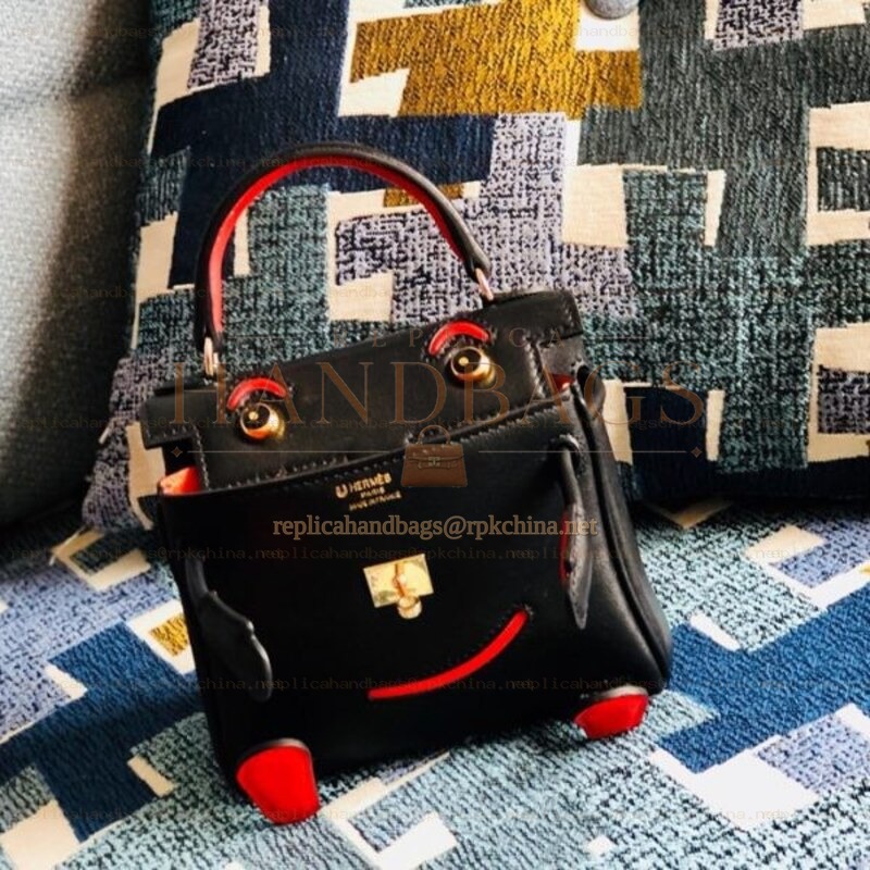 Replica Hermes Black Kelly Doll Bag