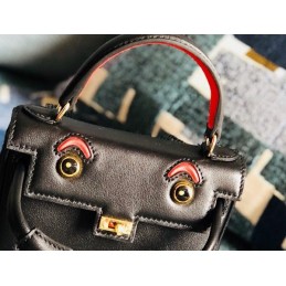 Replica Hermes Black Kelly Doll Bag