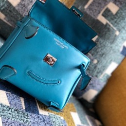 Replica Hermes Teal Kelly Doll Bag