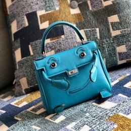 Replica Hermes Teal Kelly Doll Bag