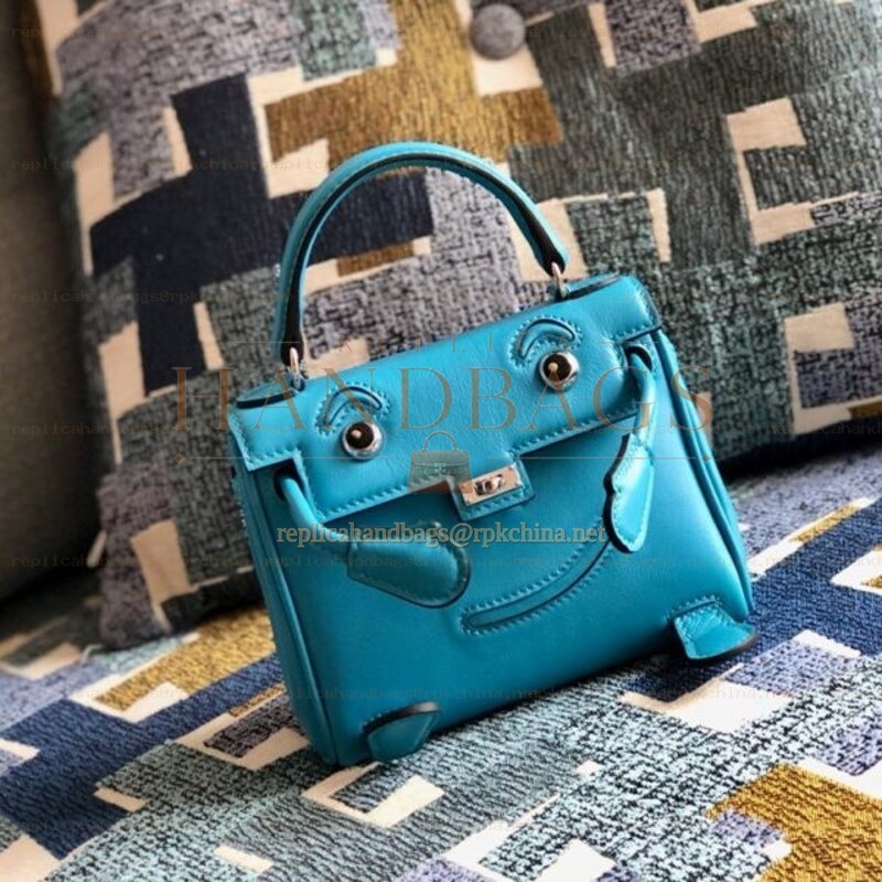 Replica Hermes Teal Kelly Doll Bag