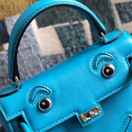 Replica Hermes Teal Kelly Doll Bag
