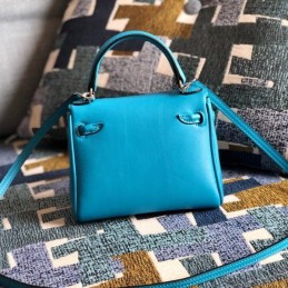 Replica Hermes Teal Kelly Doll Bag