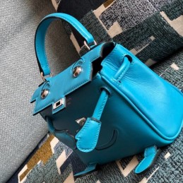 Replica Hermes Teal Kelly Doll Bag