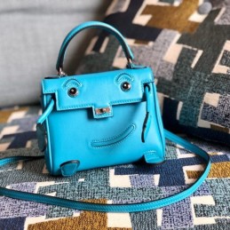 Replica Hermes Teal Kelly Doll Bag