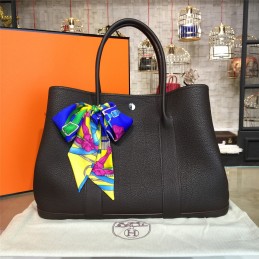 Replica Hermes Black Garden Party 36 Multicolor Twilly Bag