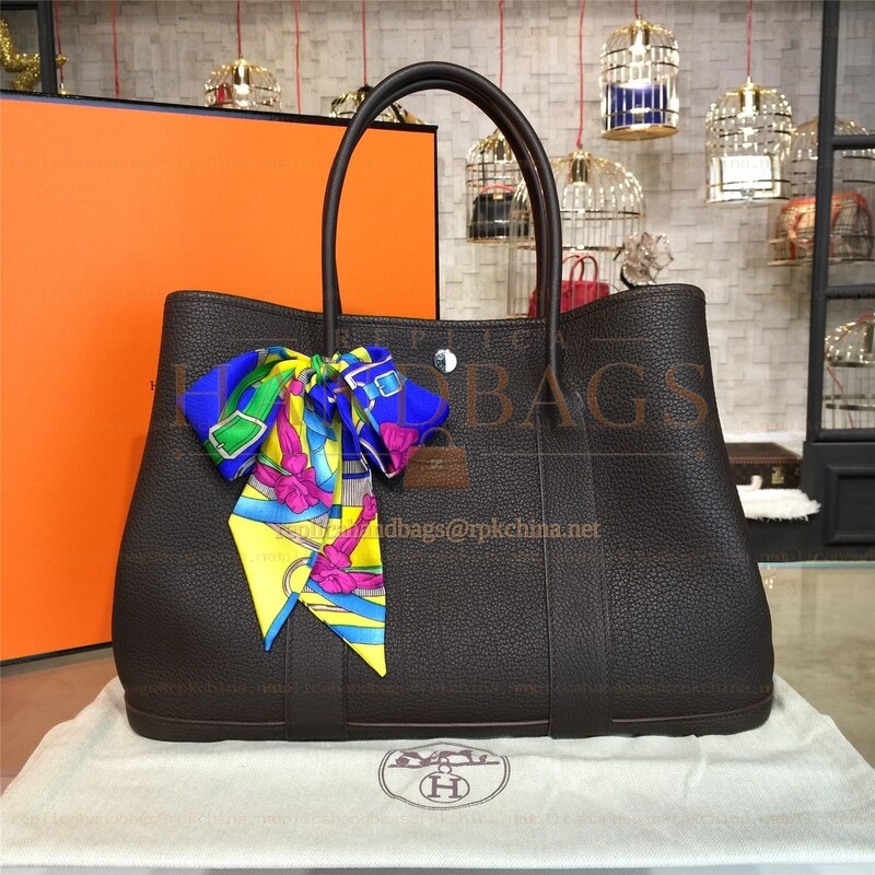 Replica Hermes Black Garden Party 36 Multicolor Twilly Bag