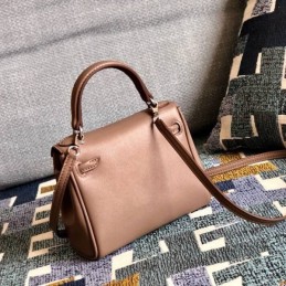 Replica Hermes Tan Red Kelly Doll Bag