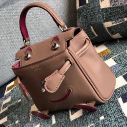 Replica Hermes Tan Red Kelly Doll Bag