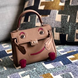Replica Hermes Tan Red Kelly Doll Bag
