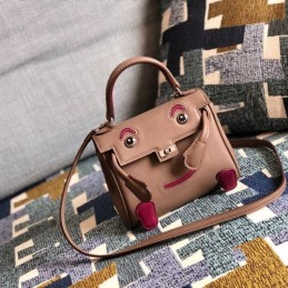 Replica Hermes Tan Red Kelly Doll Bag