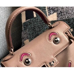 Replica Hermes Tan Red Kelly Doll Bag