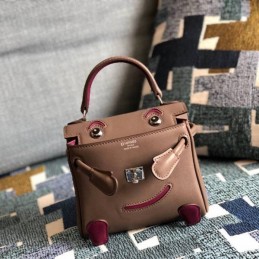 Replica Hermes Tan Red Kelly Doll Bag