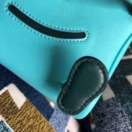 Replica Hermes Teal Kelly Doll Smooth Leather Bag
