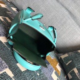 Replica Hermes Teal Kelly Doll Smooth Leather Bag