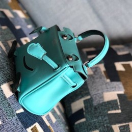 Replica Hermes Teal Kelly Doll Smooth Leather Bag