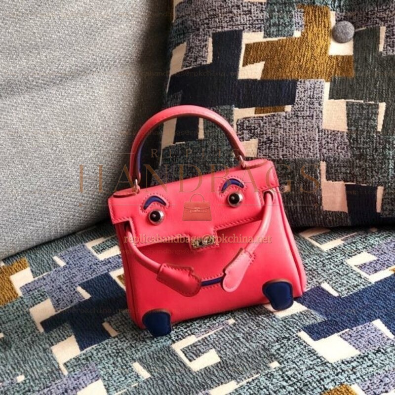 Replica Hermes Black Red Kelly Doll Bag