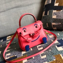Replica Hermes Black Red Kelly Doll Bag