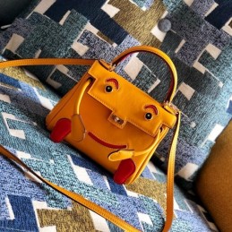 Replica Hermes Yellow Red Kelly Doll Bag