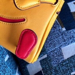 Replica Hermes Yellow Red Kelly Doll Bag