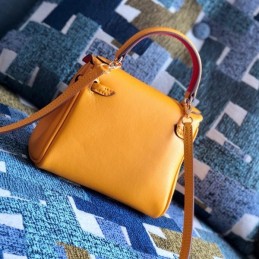 Replica Hermes Yellow Red Kelly Doll Bag